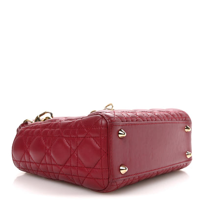 Christian Dior Lambskin Cannage Small My ABCDior Lady Dior Red 4 of 10
