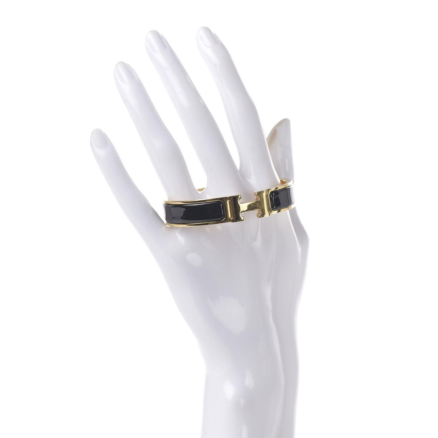 Enamel Narrow Clic Clac H Bracelet PM Black