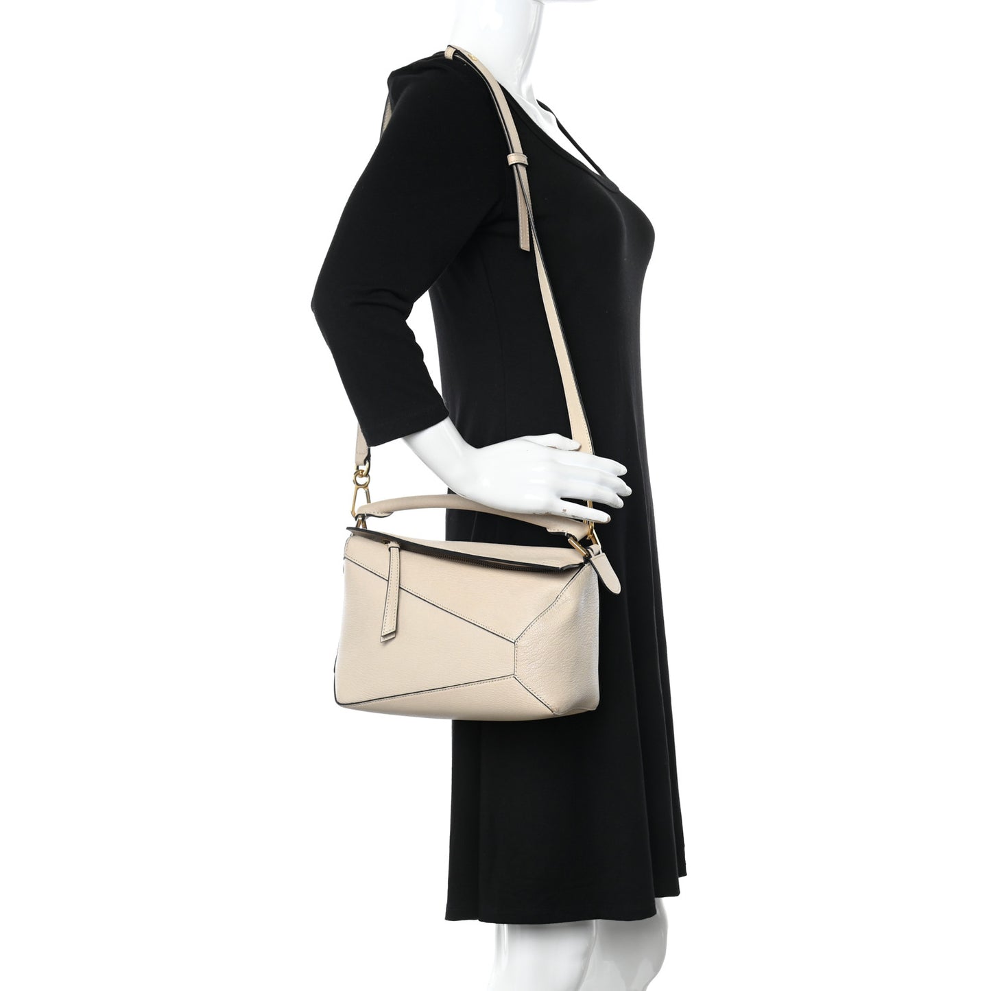 Goatskin Small Puzzle Edge Bag Angora