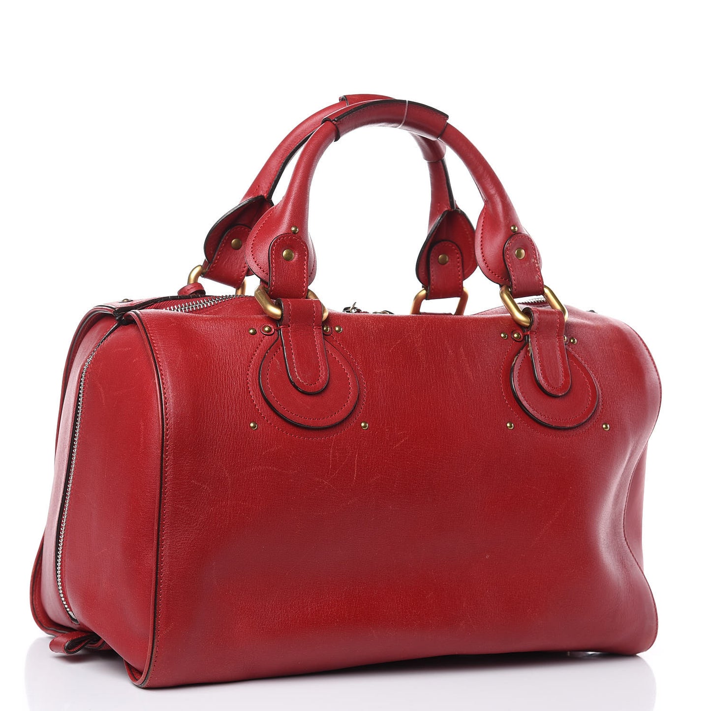 Calfskin Aurore Duffle Bag Vermillion Red