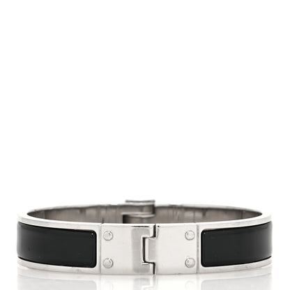 Hermes Enamel Charniere Uni Narrow Hinged Bracelet S Black 3 of 5
