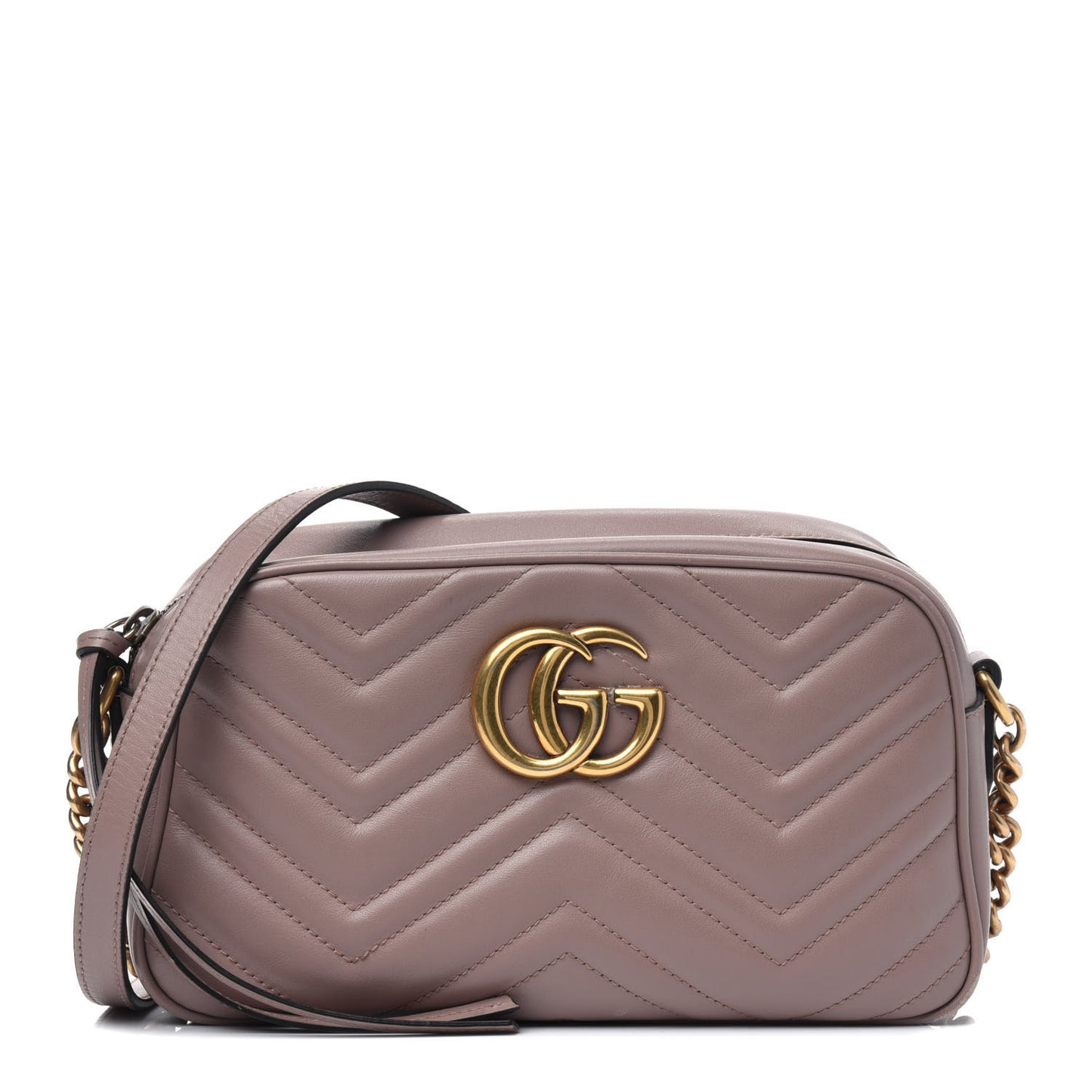 Calfskin Matelasse Small GG Marmont Chain Shoulder Bag Porcelain Rose