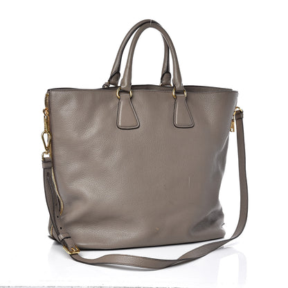 Prada Vitello Daino Side Zip Tote Argilla 4 of 14