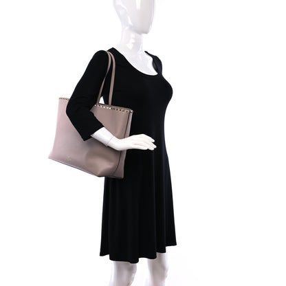 Valentino Garavani Grained Calfskin Rockstud Shoulder Tote Poudre 2 of 12