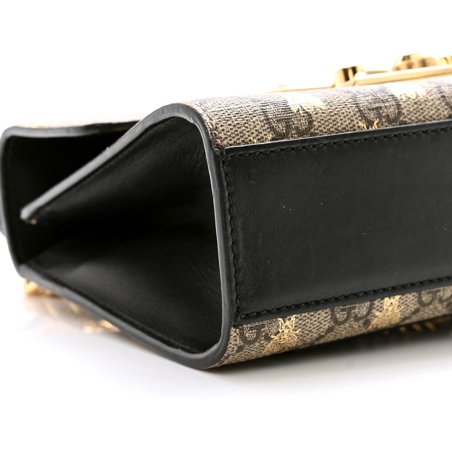 Gucci GG Supreme Monogram Bees Small Padlock Shoulder Bag Black 9 of 17