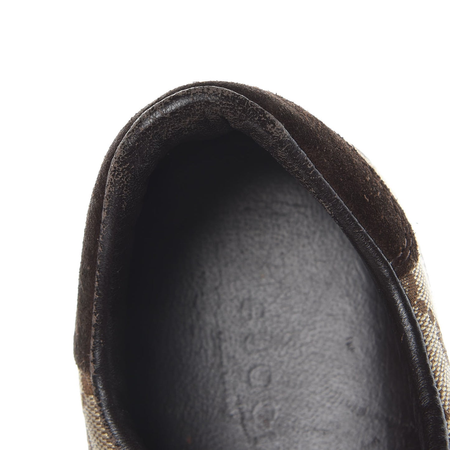 GG Monogram Suede Vintage Web Womens Sneakers 38 Dark Chestnut