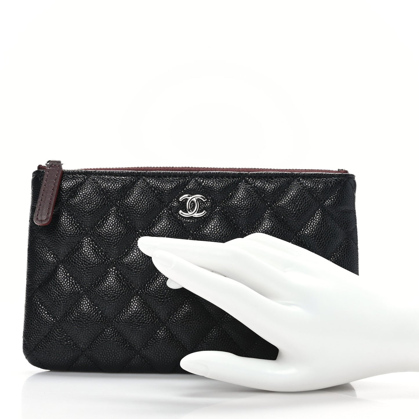 Caviar Quilted Cosmetic Case Black