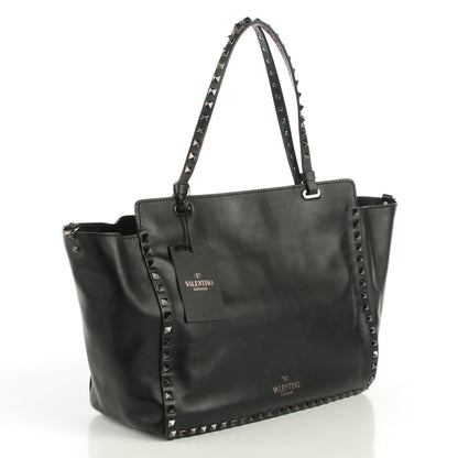 Valentino Garavani Vitello Medium Rockstud Tote Black 3 of 7