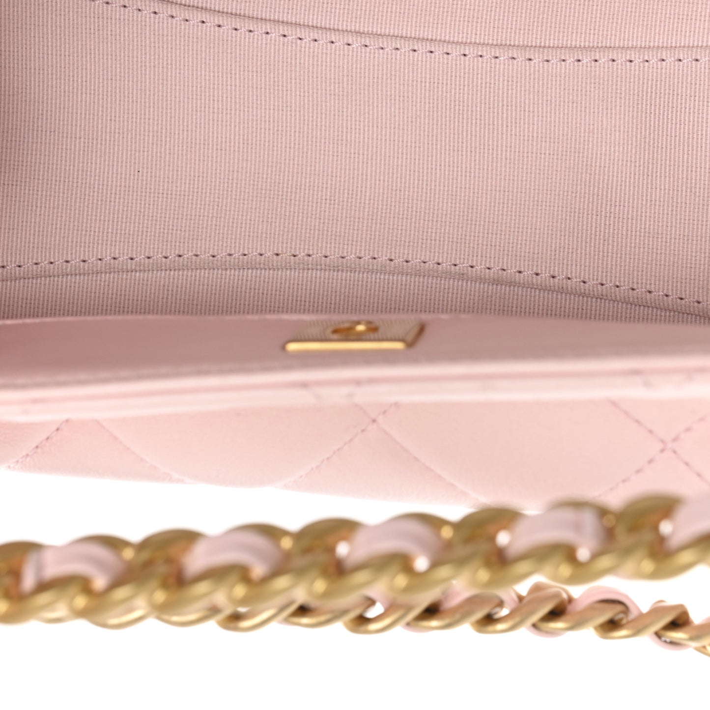 Shiny Lambskin Small Shopping Bag Light Pink