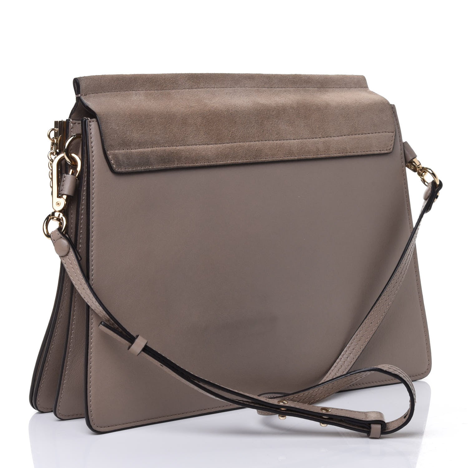Chloe Calfskin Suede Medium Faye Shoulder Bag Motty Grey 2 of 4