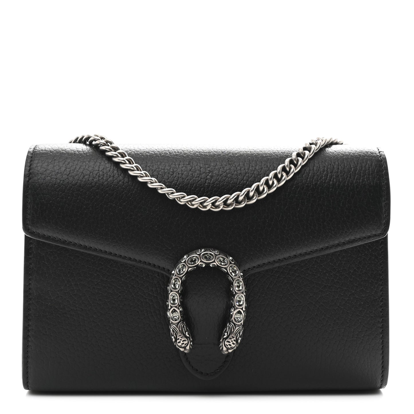Calfskin Mini Dionysus Chain Wallet Black
