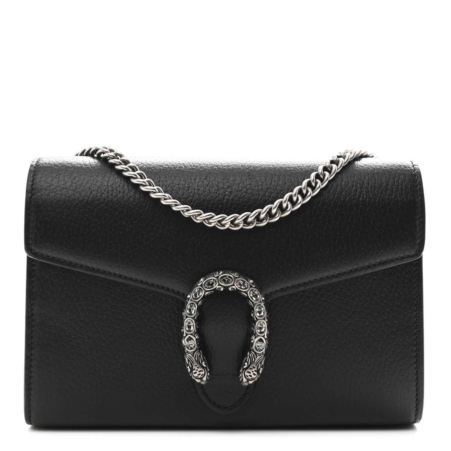 Gucci Calfskin Mini Dionysus Chain Wallet Black 1 of 12