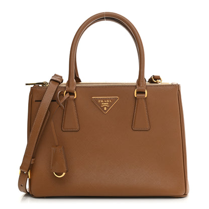 Prada Saffiano Small Galleria Double Zip Tote Caramel 1 of 10