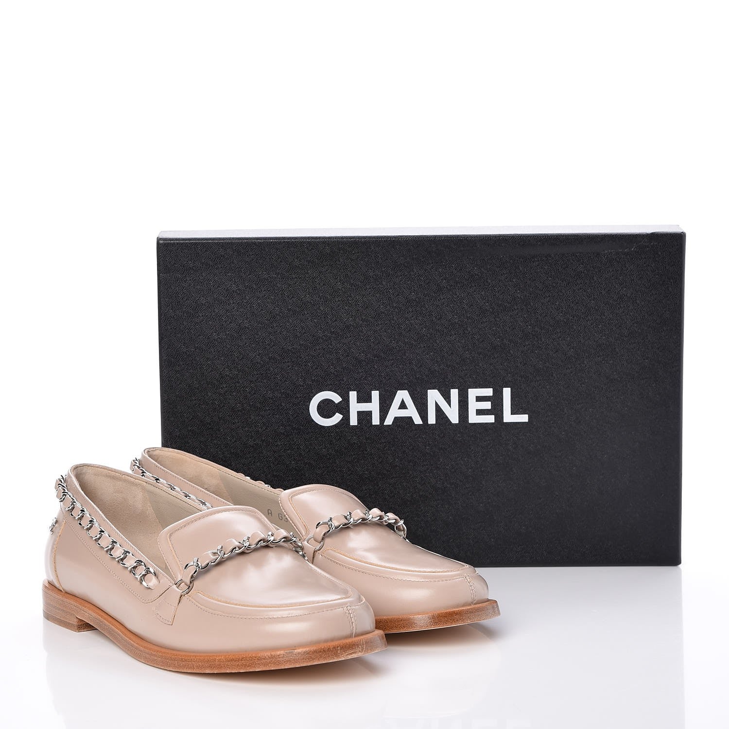 Chanel Calfskin Chain Mocassin Loafers 35 Beige 7 of 8