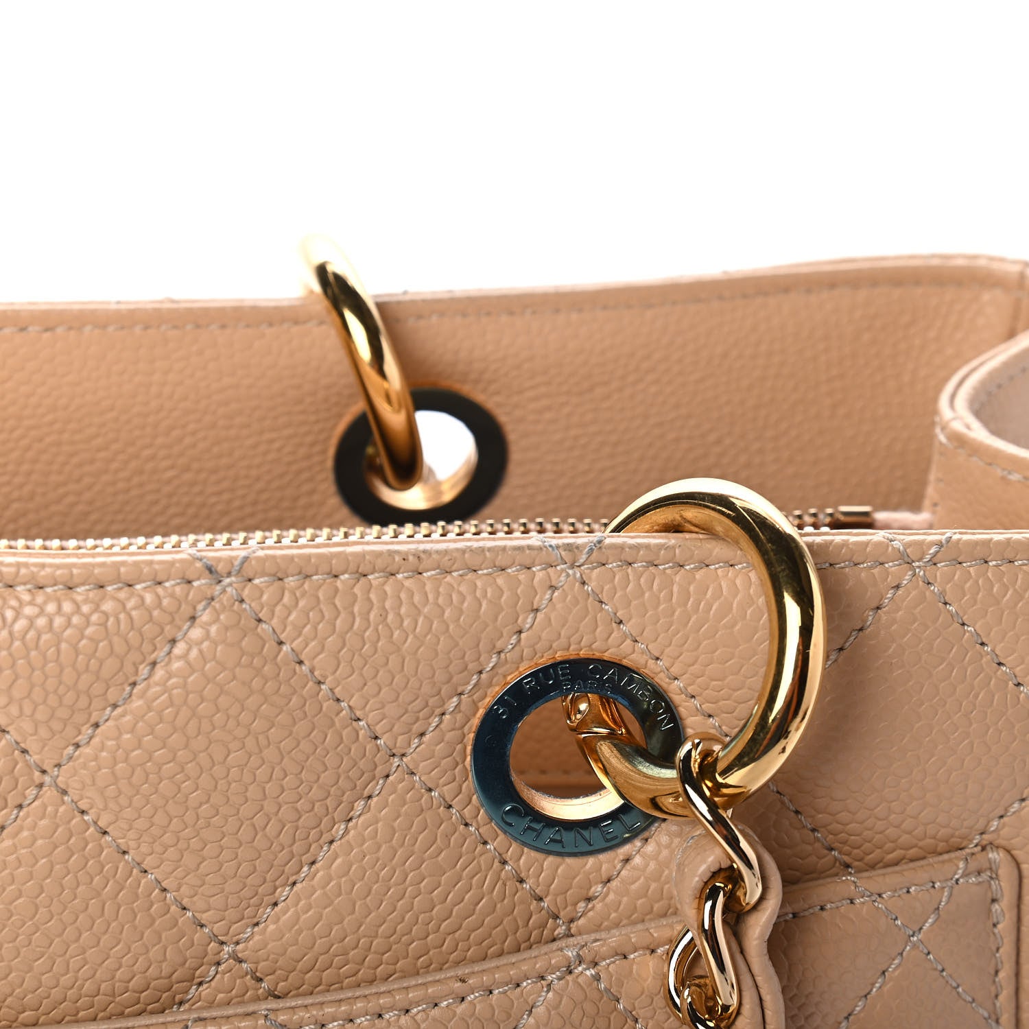 Chanel Caviar Quilted Grand Shopping Tote GST Beige 5 of 5