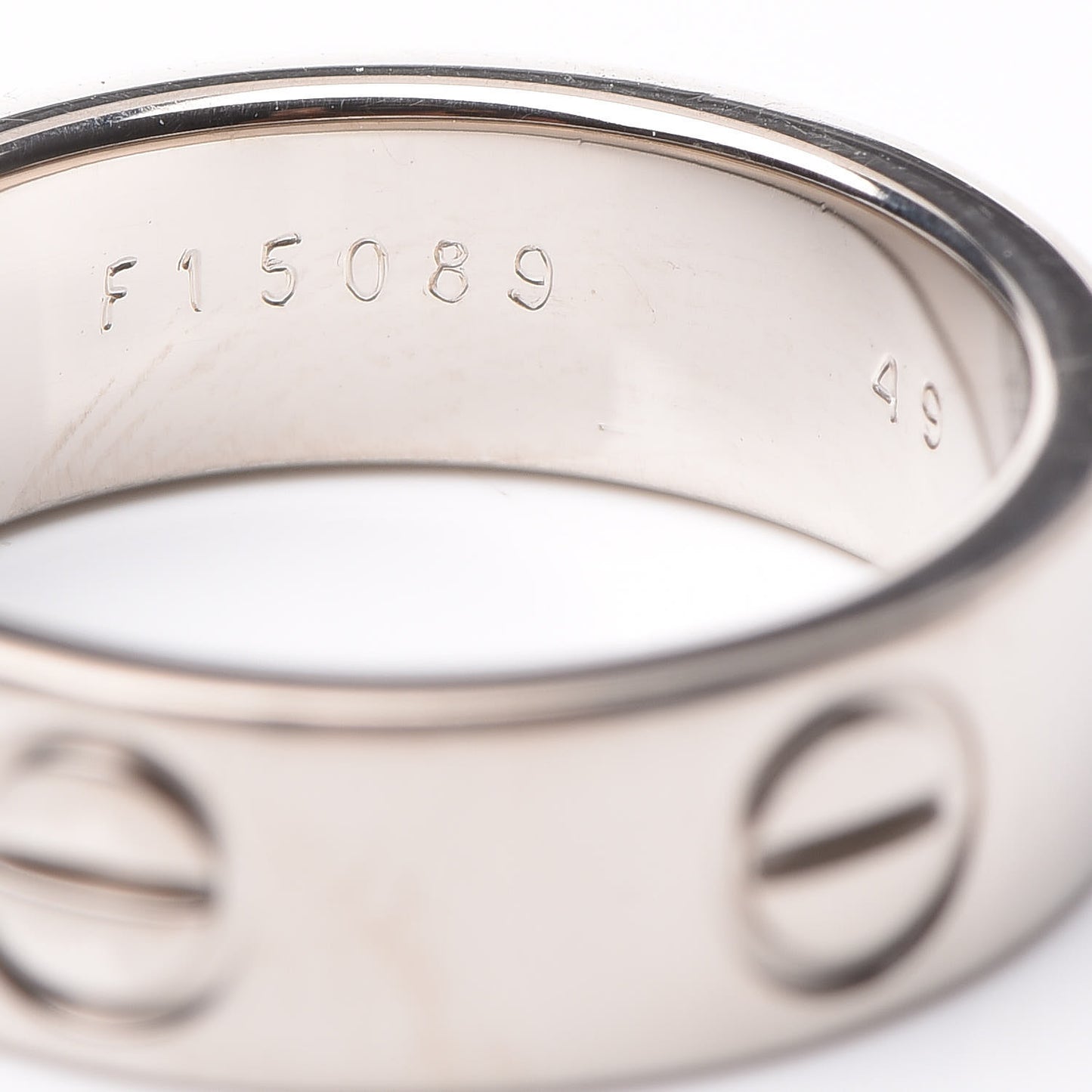 18K White Gold 5.5mm LOVE Ring 49 4.75
