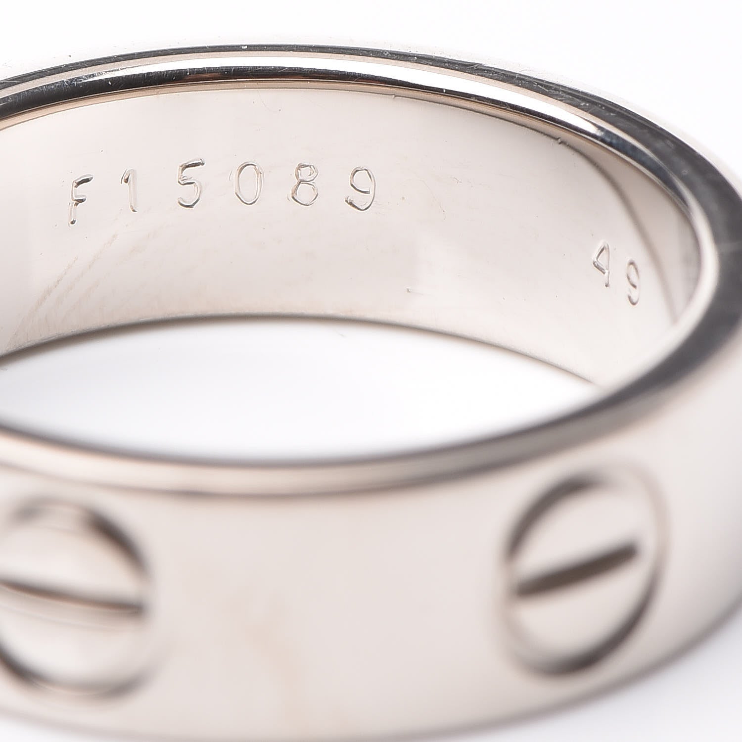 Cartier 18K White Gold 5.5mm LOVE Ring 49 4.75 6 of 6