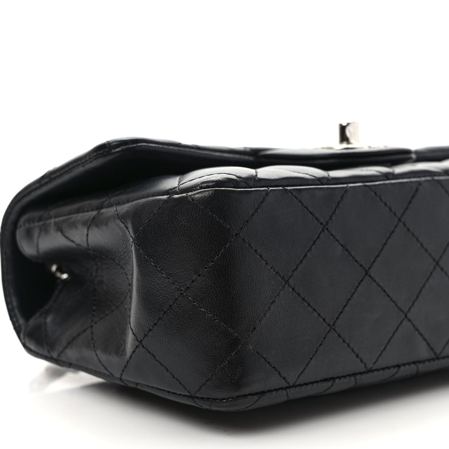 Lambskin Quilted Mini Rectangular Flap Black