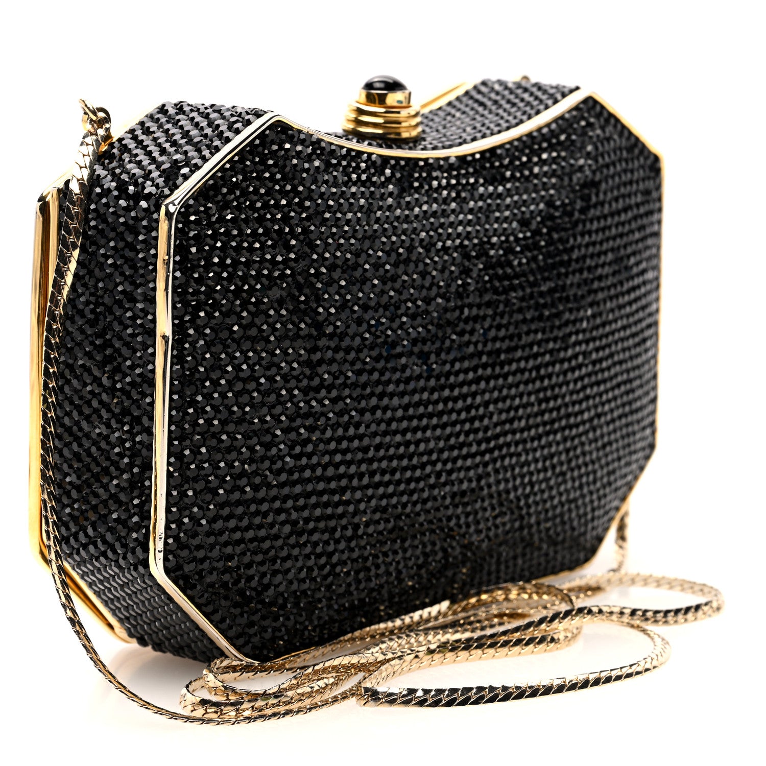 Judith Leiber Swarovski Crystal Minaudiere Clutch Black 4 of 10