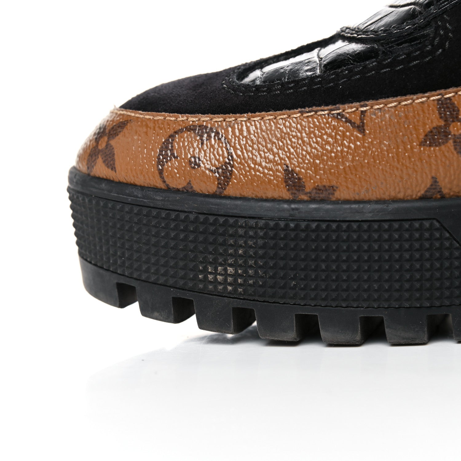 Louis Vuitton Suede Calfskin Monogram Laureate Platform Desert Boots 40 Black 13 of 14