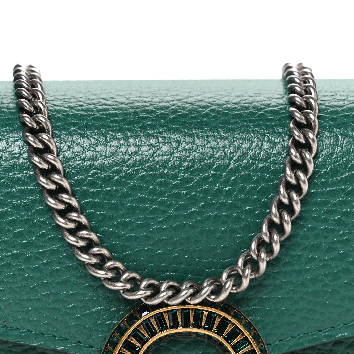 Gucci Dollar Calfskin Crystal Mini Dionysus Top Handle Bag Emerald 7 of 9