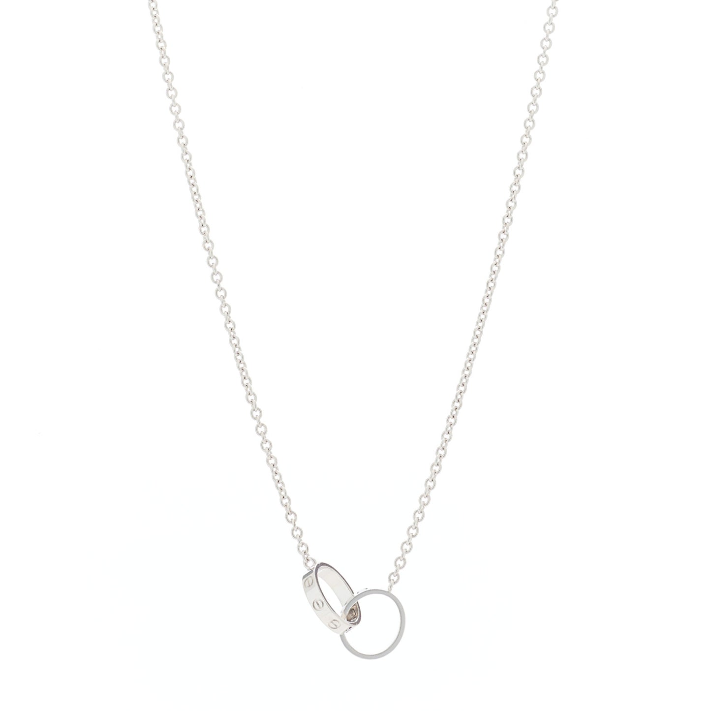 18K White Gold Interlocking LOVE Necklace
