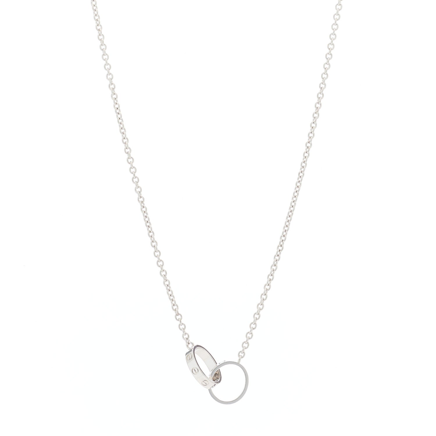 Cartier 18K White Gold Interlocking LOVE Necklace 1 of 5