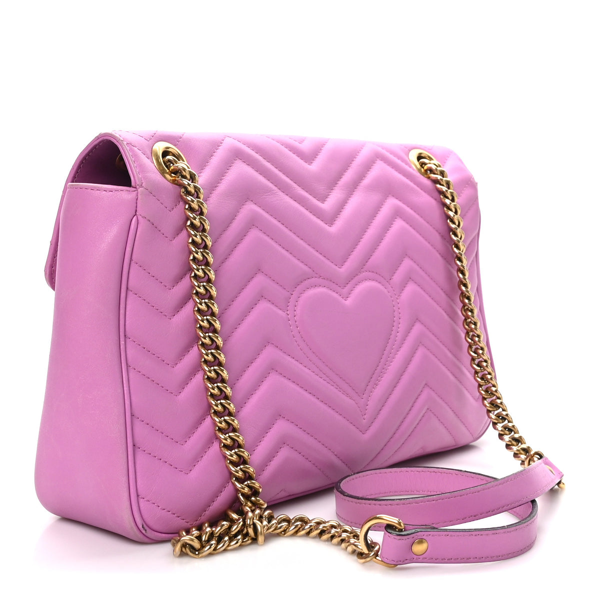 Gucci Calfskin Matelasse Medium GG Marmont Shoulder Bag Candy Mousse 4 of 11