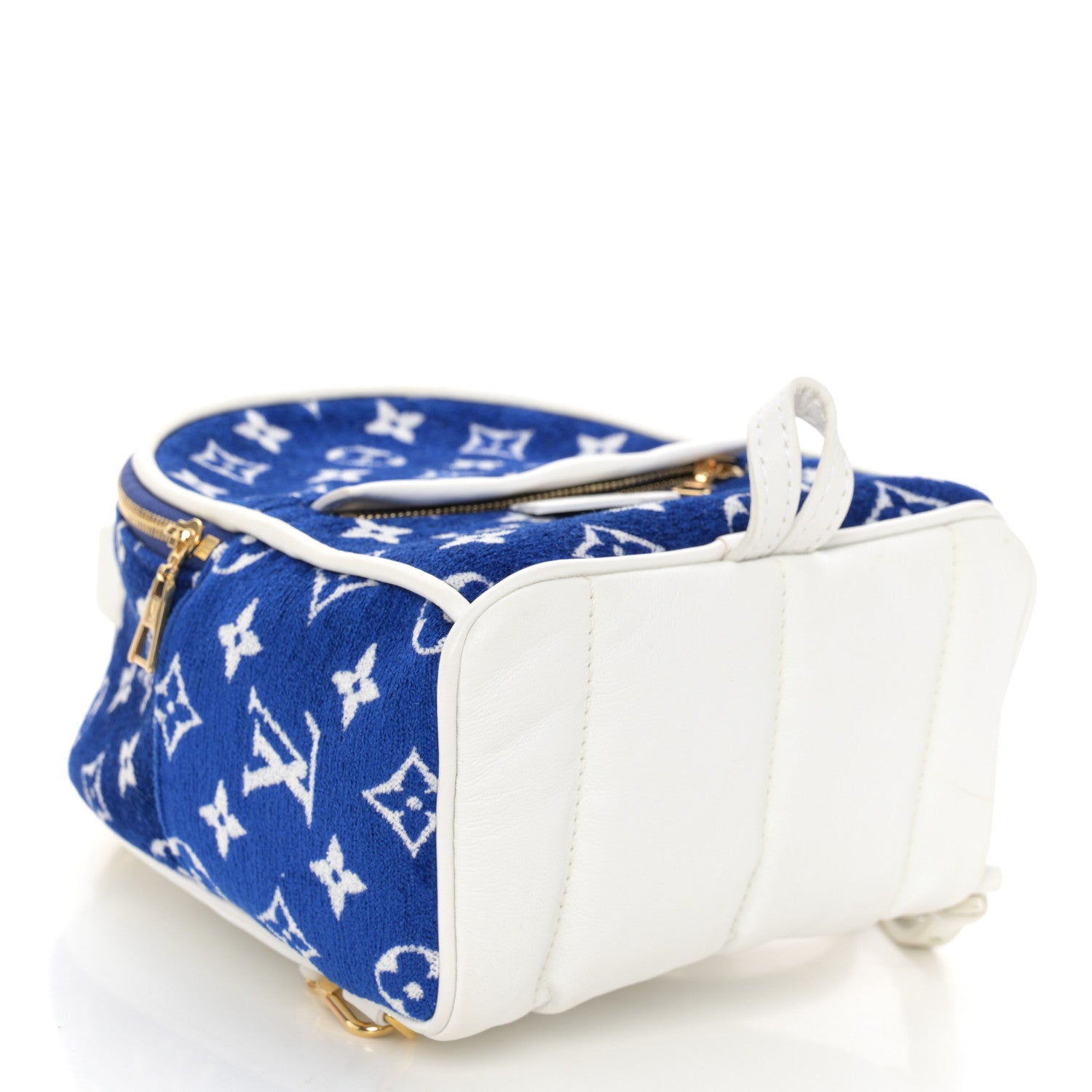 Louis Vuitton Jacquard Velvet Monogram Palm Springs Backpack Mini Blue 4 of 10