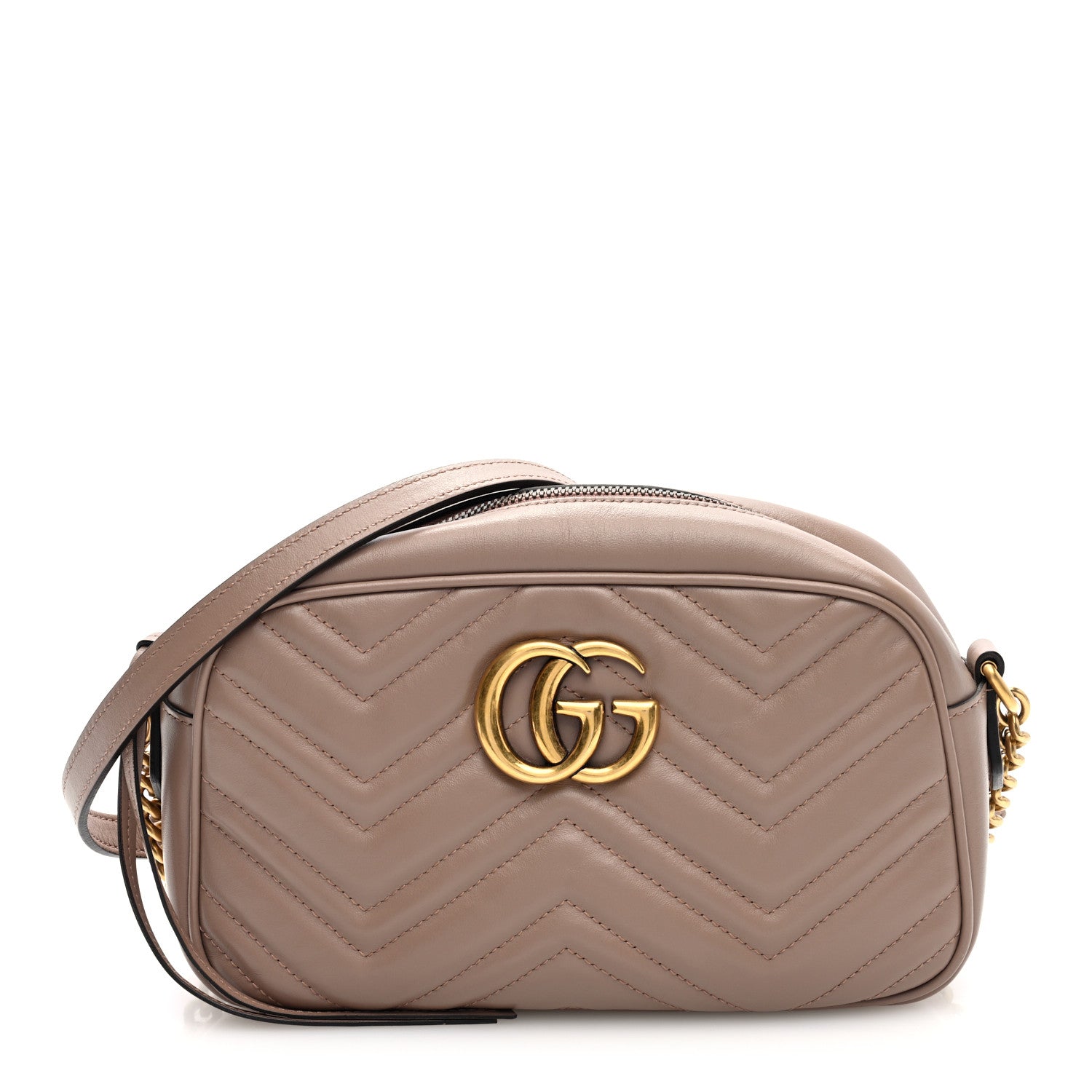 Gucci Calfskin Matelasse Small GG Marmont Chain Shoulder Bag Porcelain Rose 1 of 10