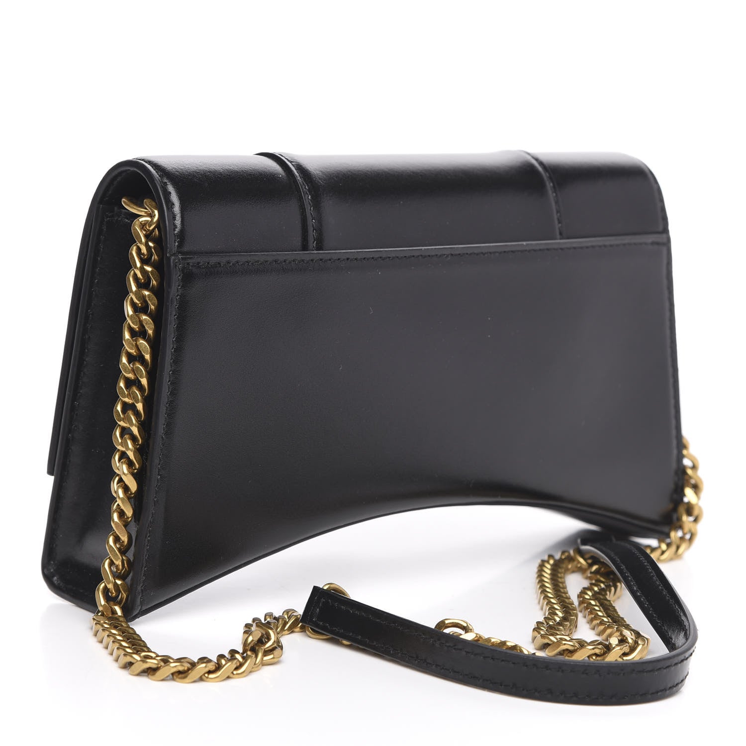 Balenciaga Shiny Box Calfskin Small Hourglass Evening Chain Bag Black 3 of 9