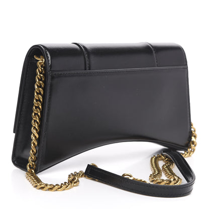 Balenciaga Shiny Box Calfskin Small Hourglass Evening Chain Bag Black 3 of 9