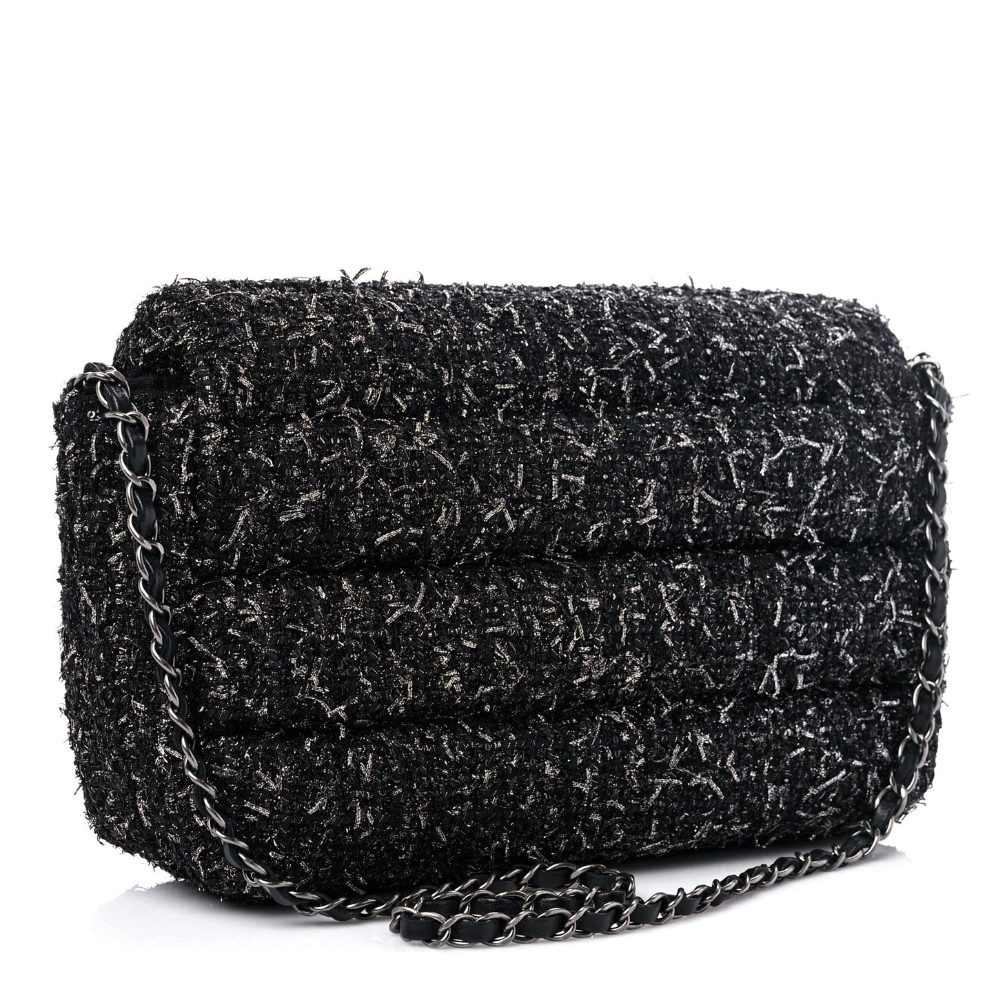 Glittered Tweed Quilted Jumbo Flap Multicolor