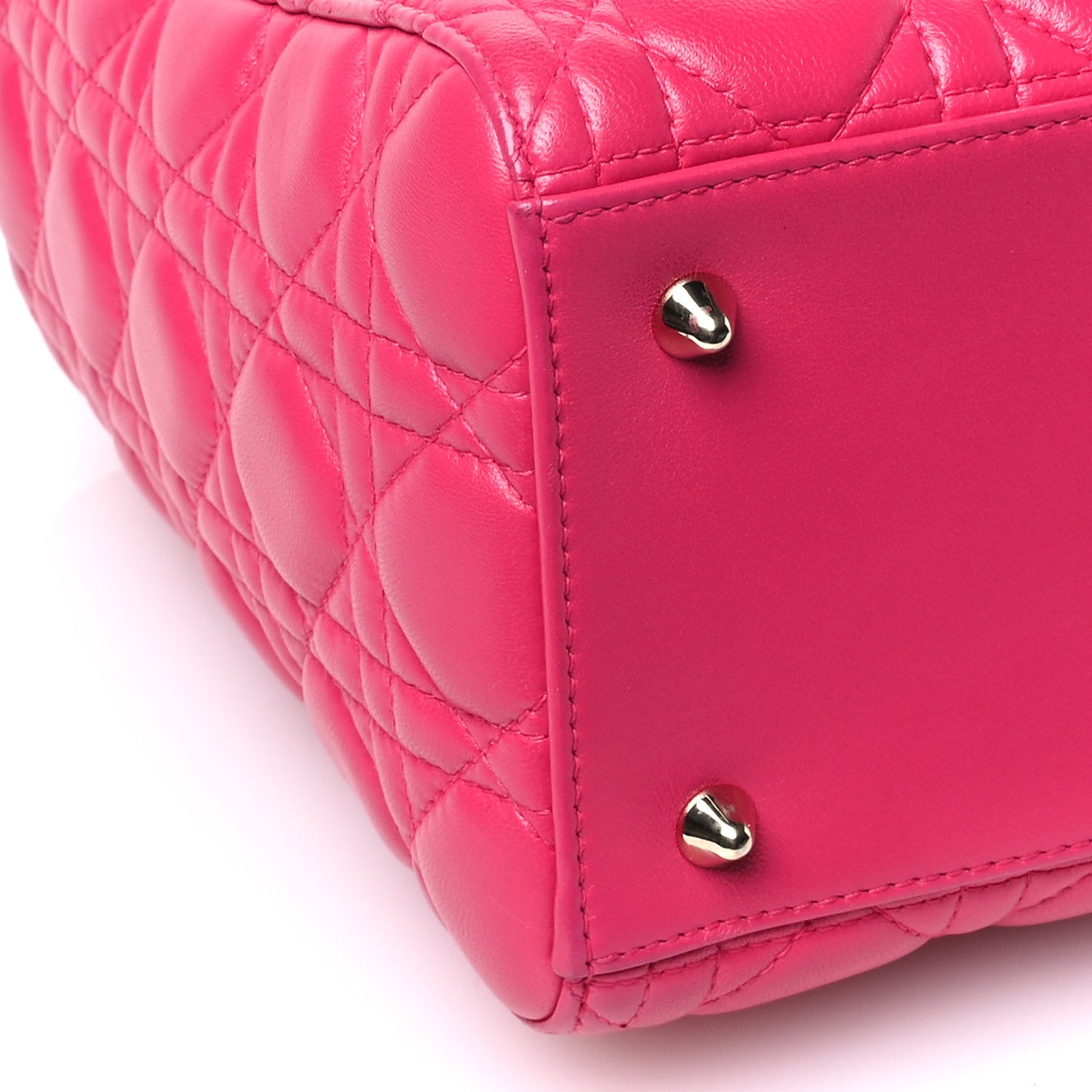 Lambskin Cannage Medium Lady Dior Fuchsia