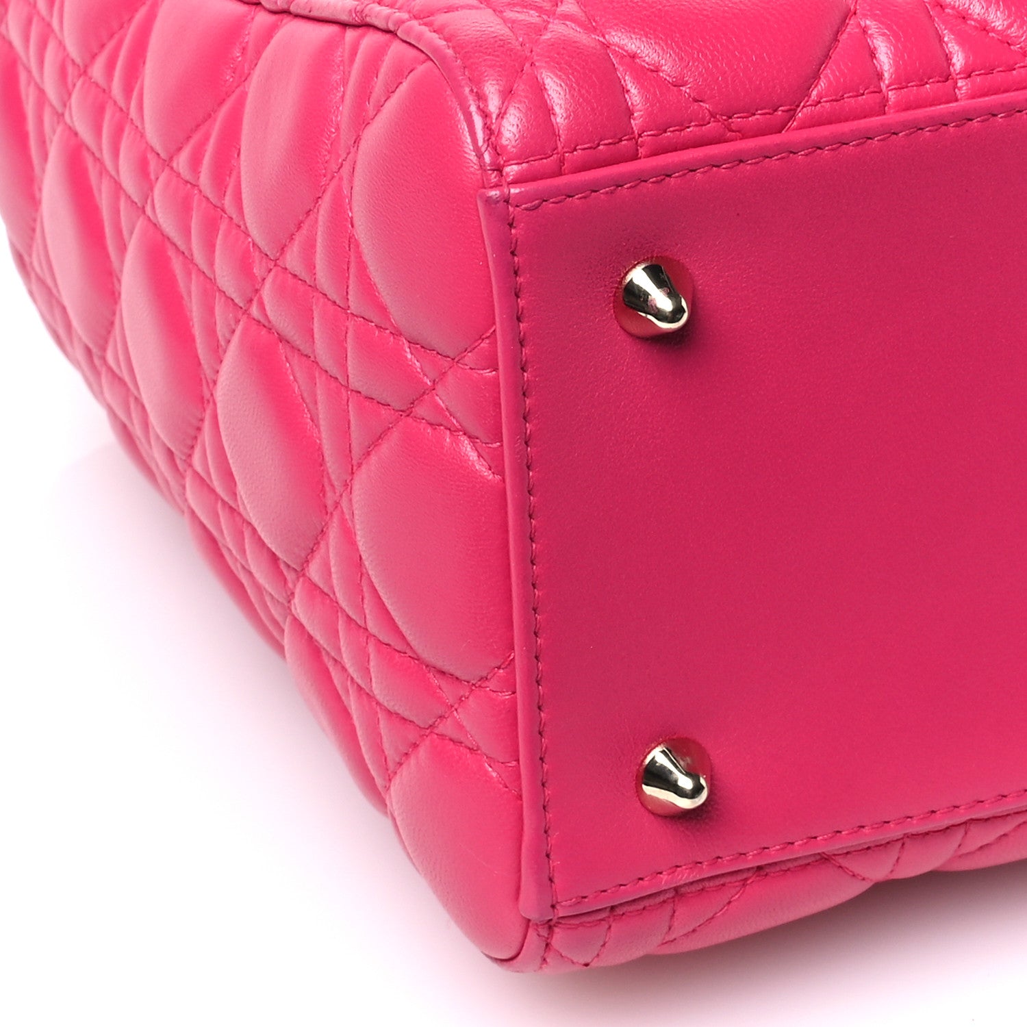 Christian Dior Lambskin Cannage Medium Lady Dior Fuchsia 9 of 10