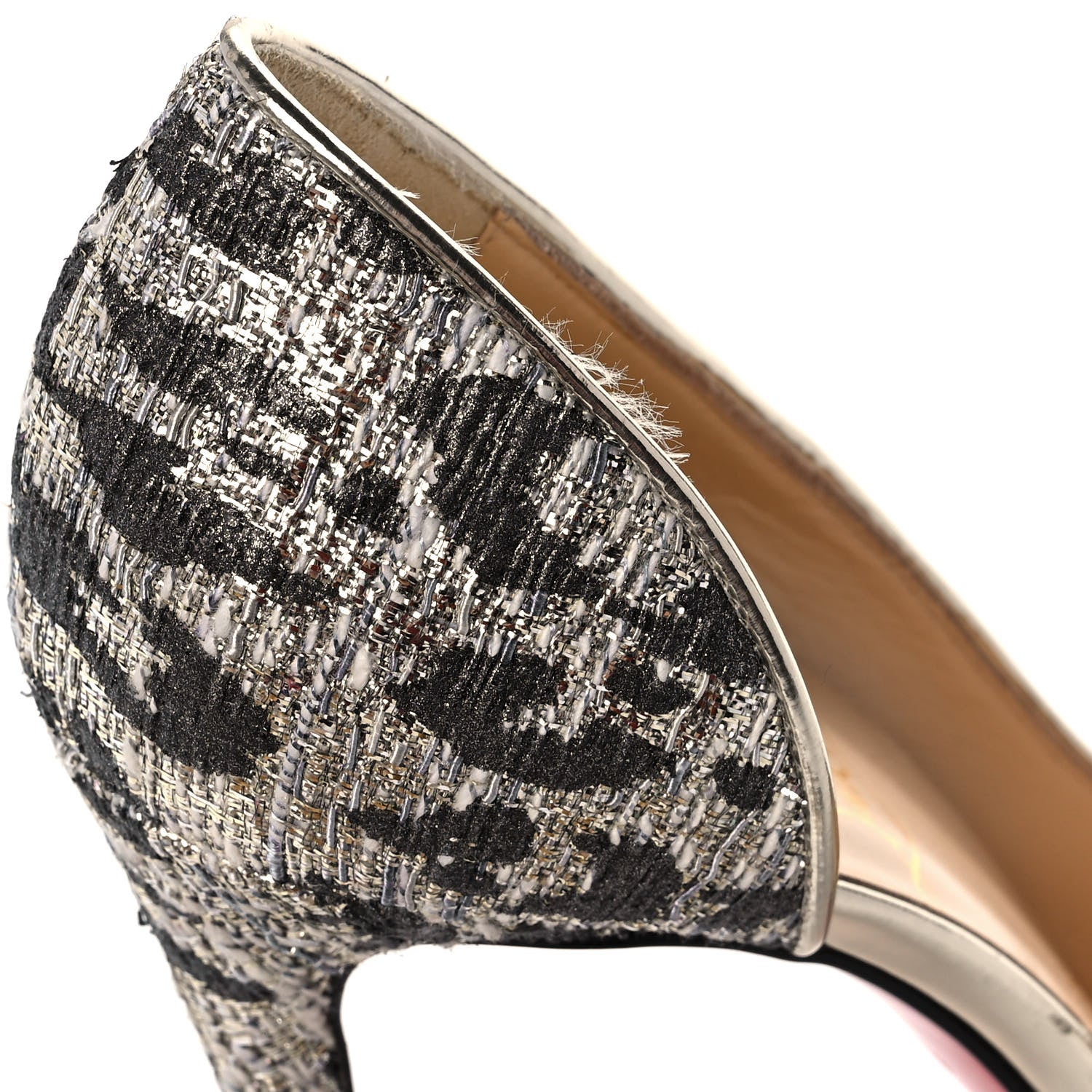 Christian Louboutin Lurex Gigi Specchio Iriza 100 Pumps 37.5 Black Light Gold 11 of 13