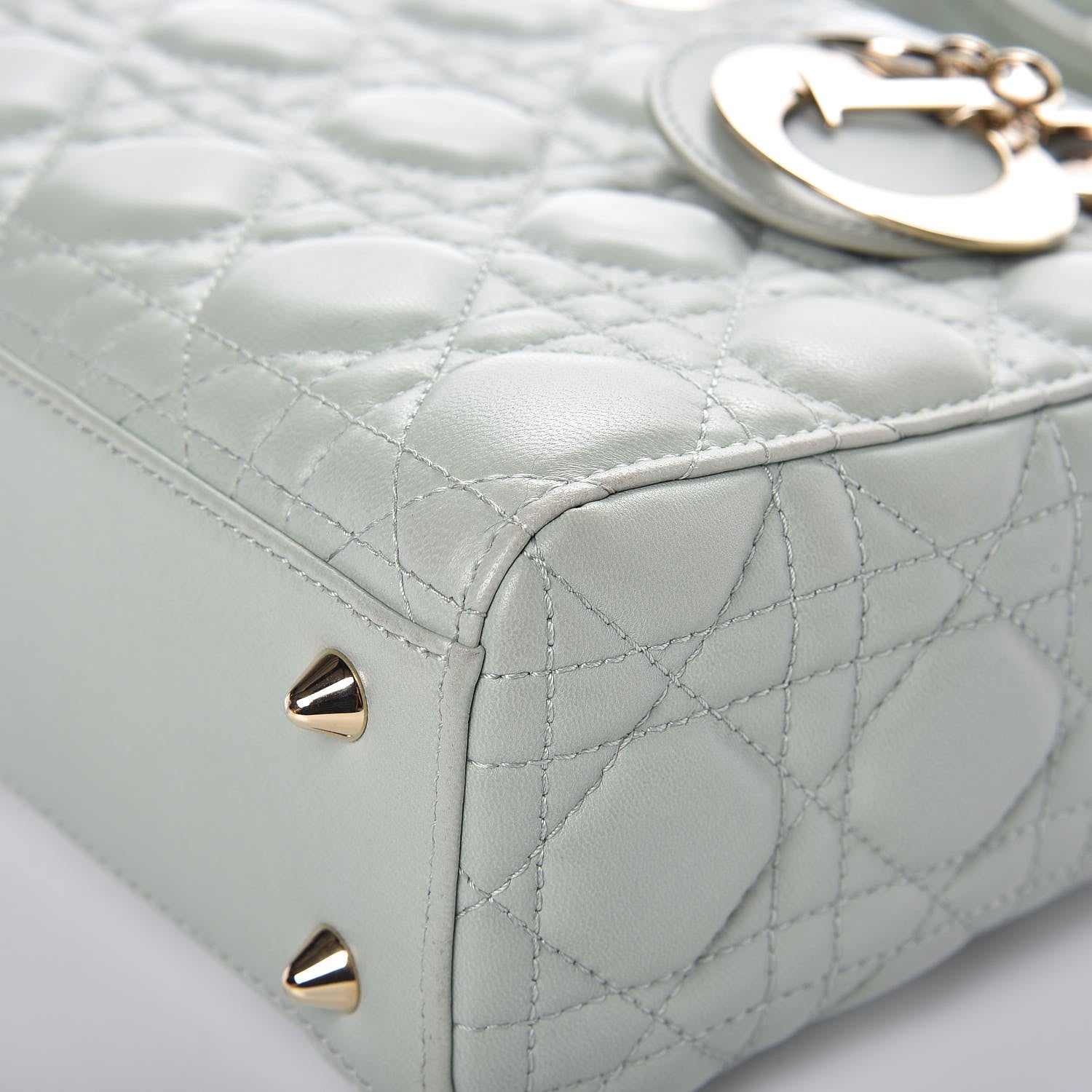 Christian Dior Lambskin Cannage Small My Lady Dior Pistachio 10 of 14