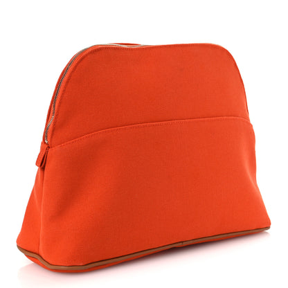 Hermes Cotton Canvas Bolide Travel Cosmetic Pouch Feu 3 of 12