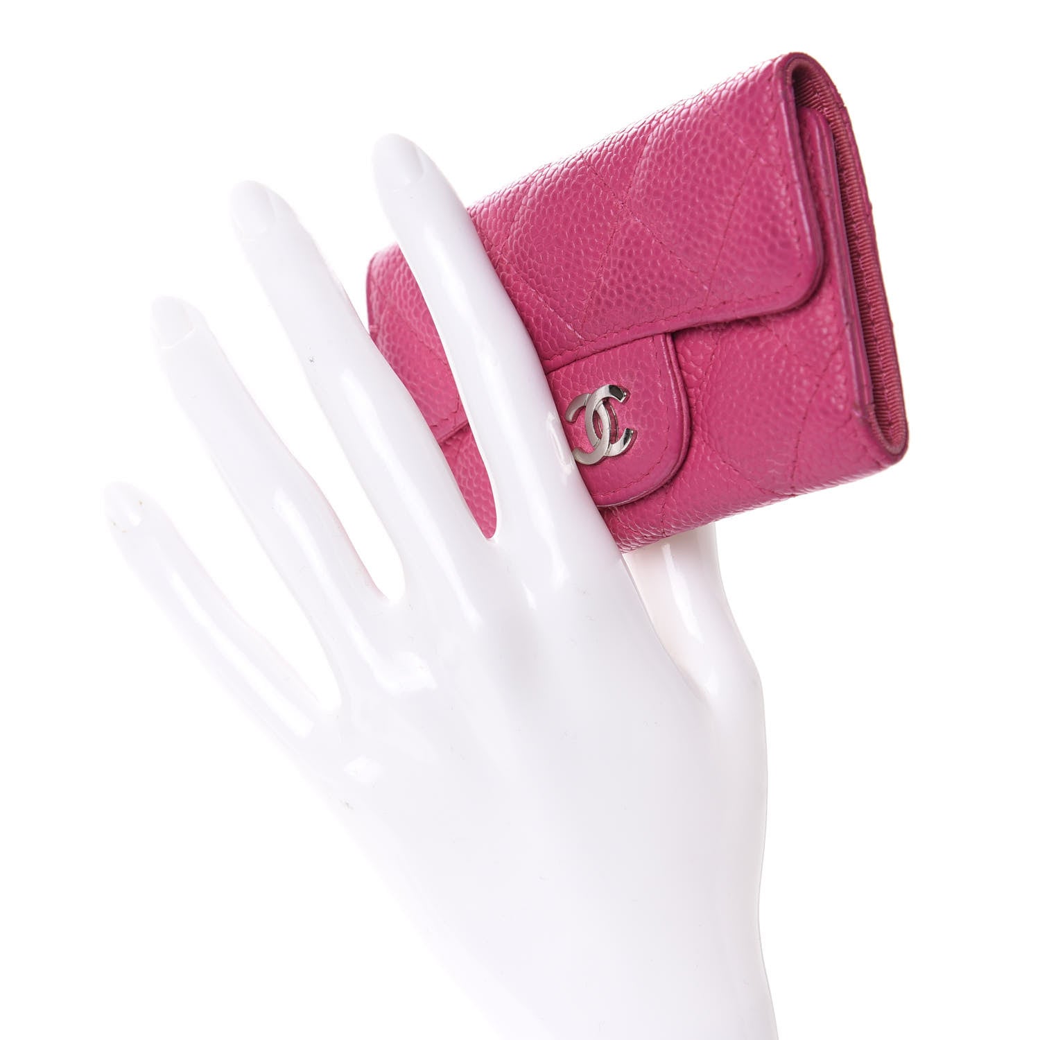 Chanel Caviar Quilted 6 Key Holder Pink 2 of 9