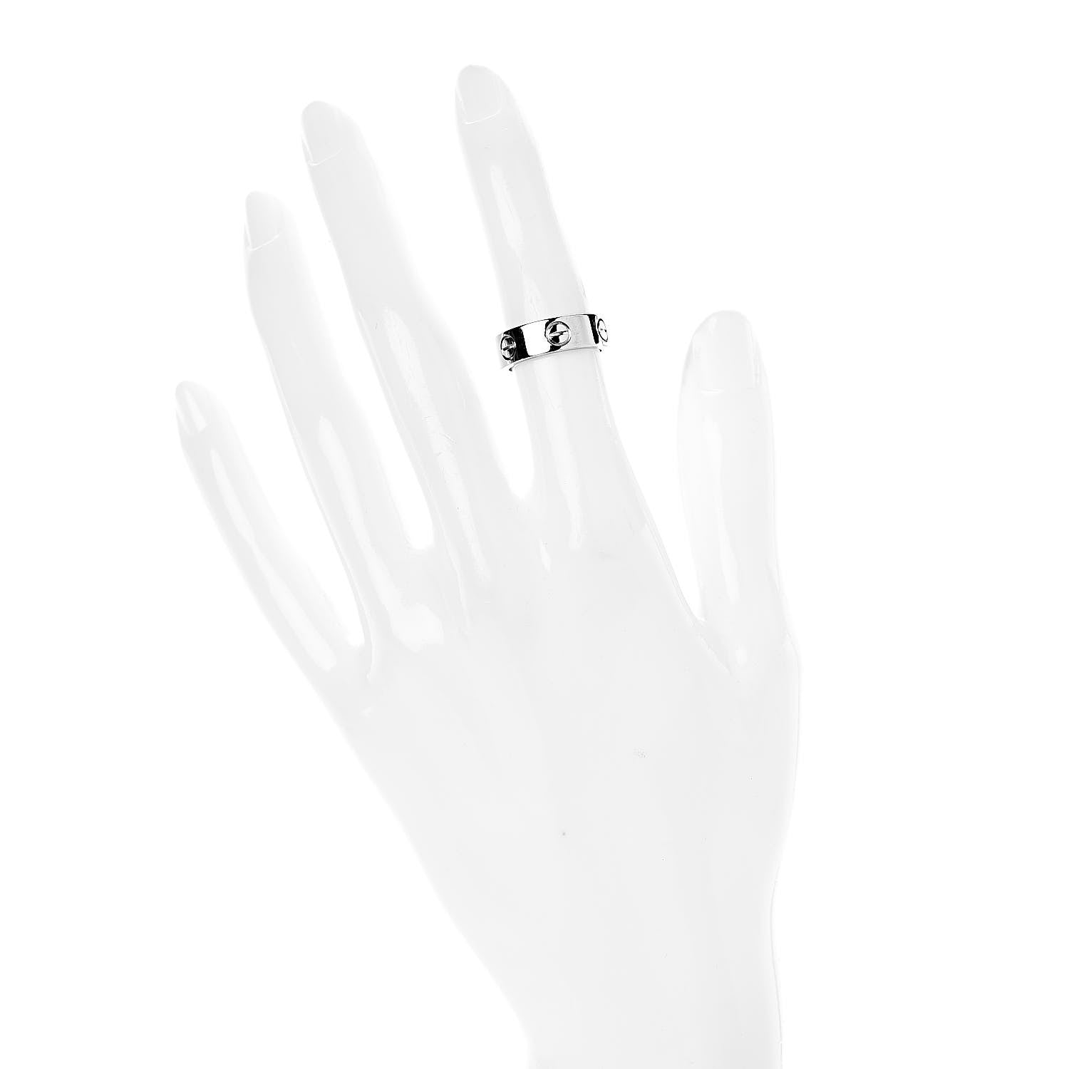 Cartier 18K White Gold 5.5mm LOVE Ring 48 4.5 2 of 4