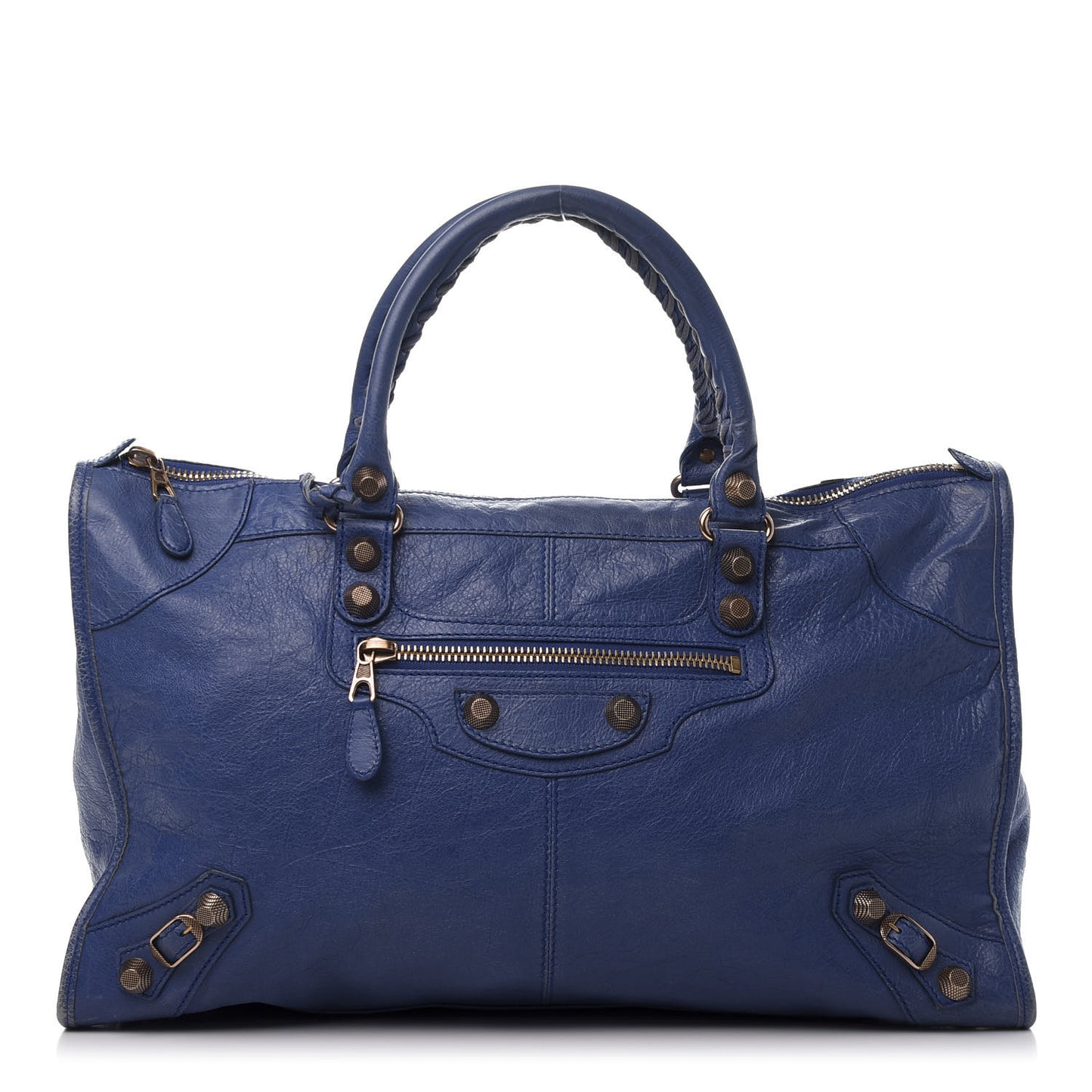 Agneau Giant 12 Rose Gold Hardware Work Bleut Bleu Glacier