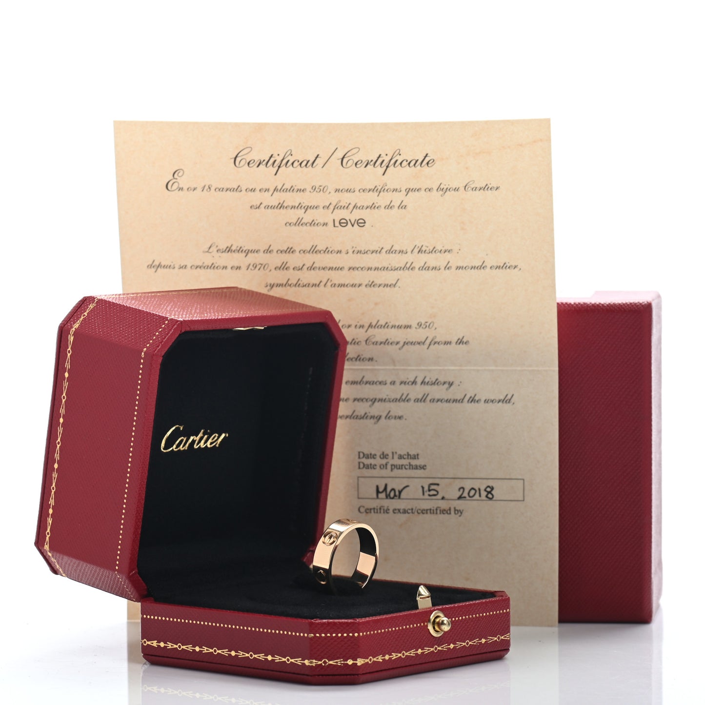18K Yellow Gold 5.5mm LOVE Ring 55 7.25