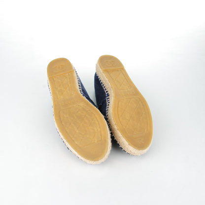Chanel Toile CC Espadrilles 38 Blue Black 5 of 9