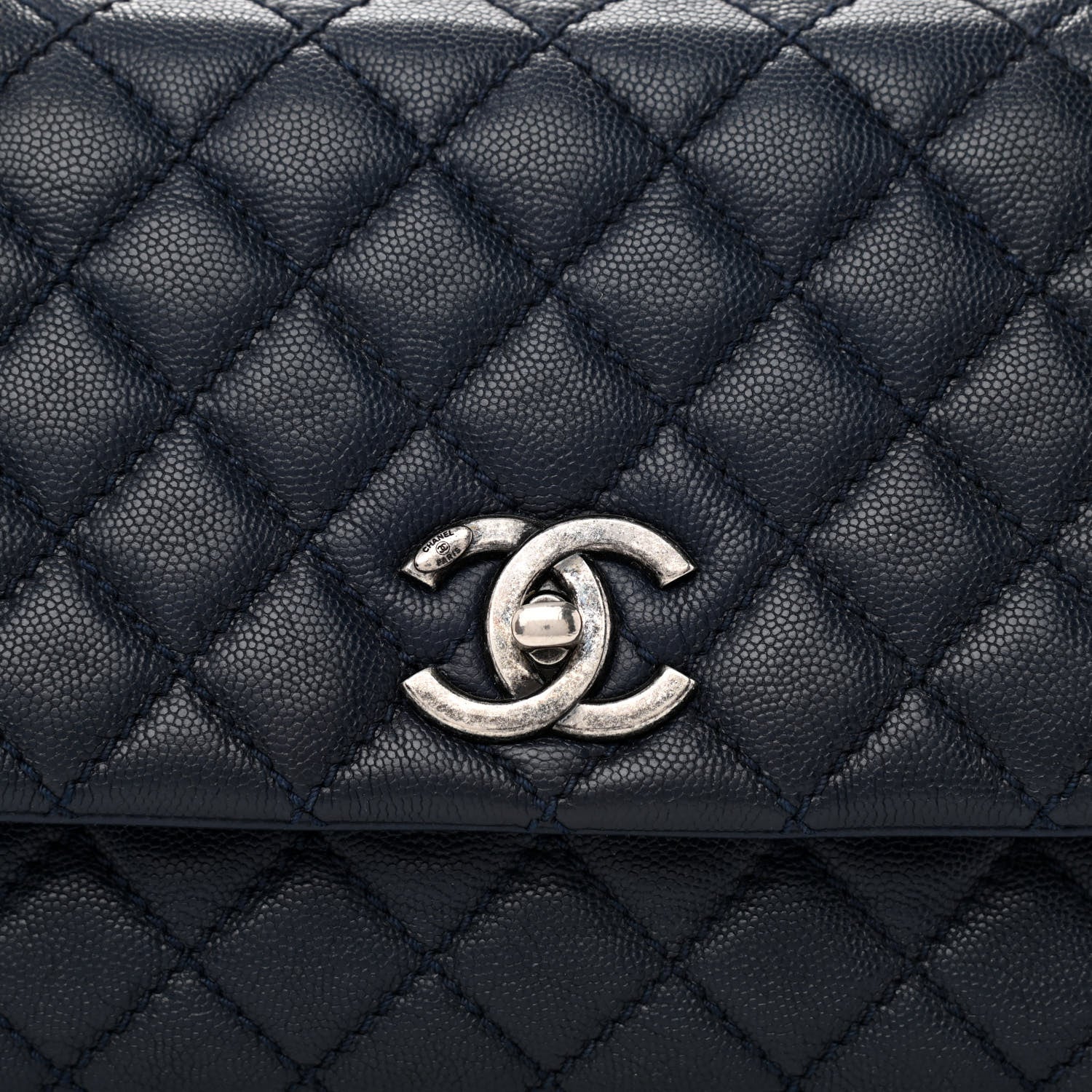 Chanel Caviar Quilted Small Coco Handle Flap Navy 8 of 10