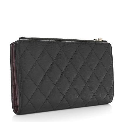 Chanel Caviar Quilted Long Zip Wallet Black 2 of 9