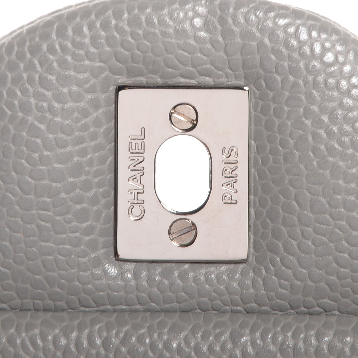 Caviar Maxi Double Flap Light Grey