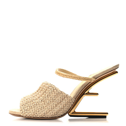 Fendi Raffia Intreccio Fendi First 95mm Slide Sandals 41 Paglia 1 of 7