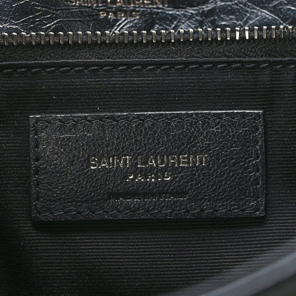 Saint Laurent Crinkled Calfskin Matelasse Monogram Large Niki Chain Satchel Black 5 of 8