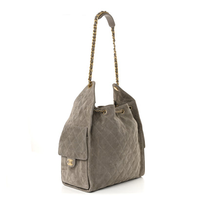Chanel Suede Quilted Medium Chanel 25 Handbag Dark Grey 4 of 12