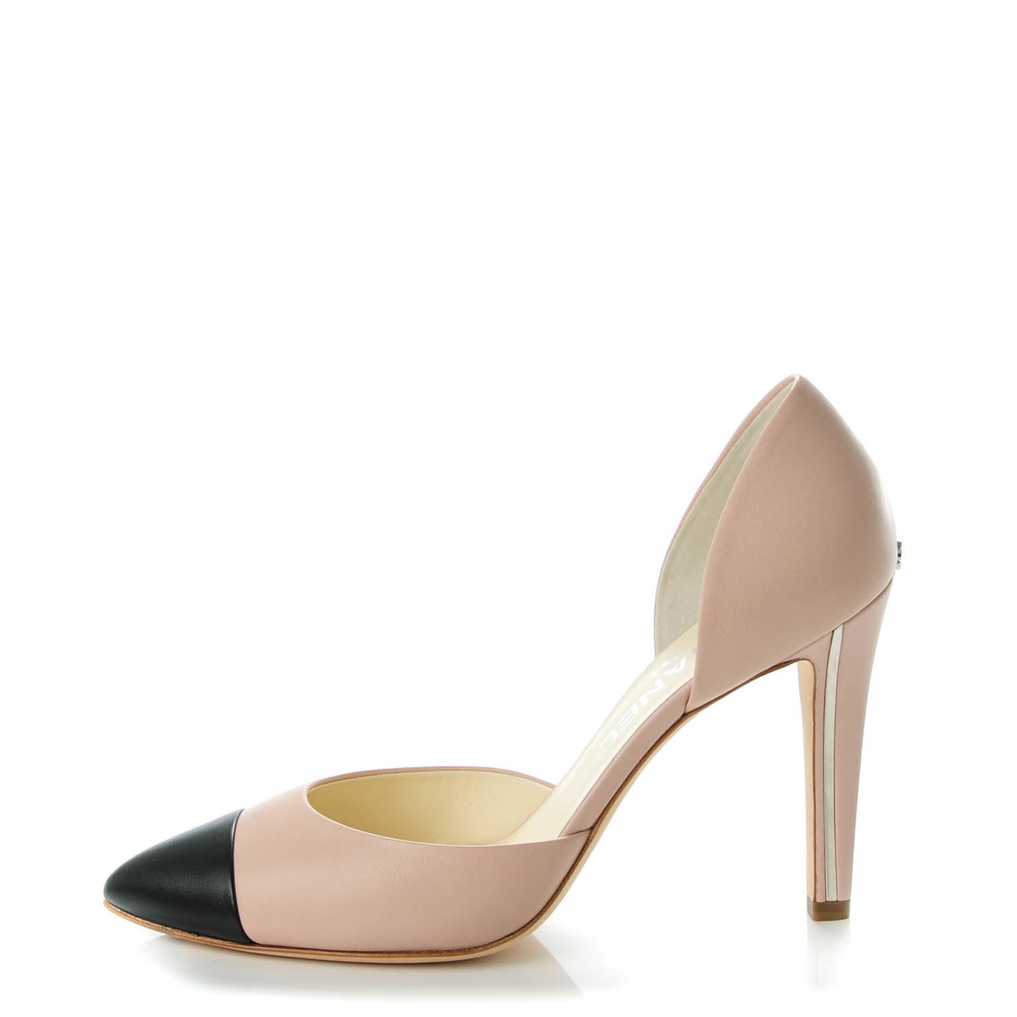Lambskin Cap Toe CC Pumps 38 Black Pink